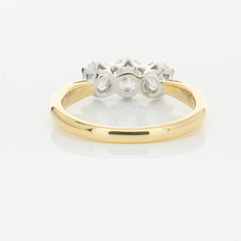 18ct Yellow Gold .98ct Diamond Trilogy Ring-Ring-Walker & Hall