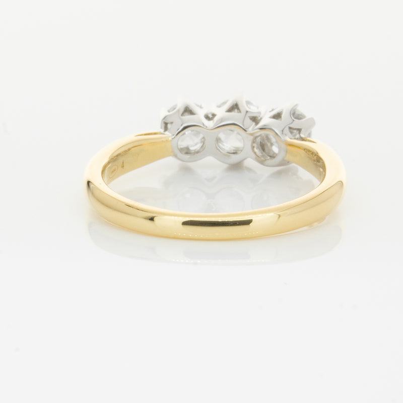 18ct Yellow Gold .98ct Diamond Trilogy Ring-Ring-Walker & Hall