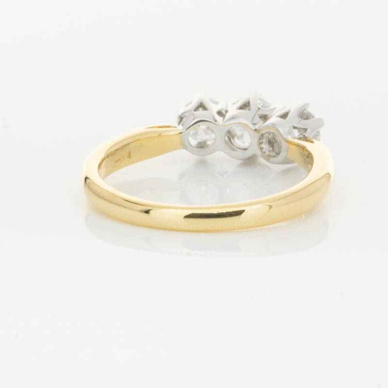 18ct Yellow Gold .98ct Diamond Trilogy Ring-Ring-Walker & Hall