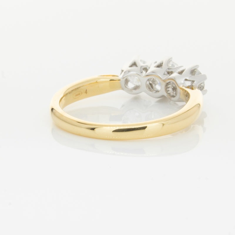 18ct Yellow Gold .98ct Diamond Trilogy Ring-Ring-Walker & Hall