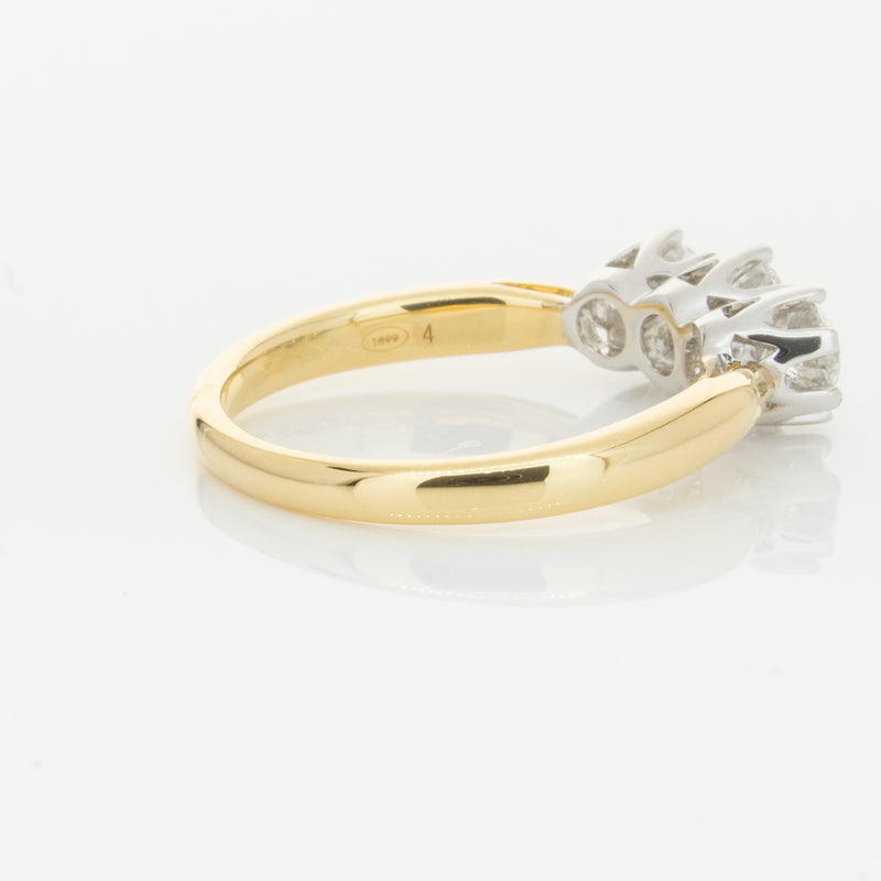 18ct Yellow Gold .98ct Diamond Trilogy Ring-Ring-Walker & Hall