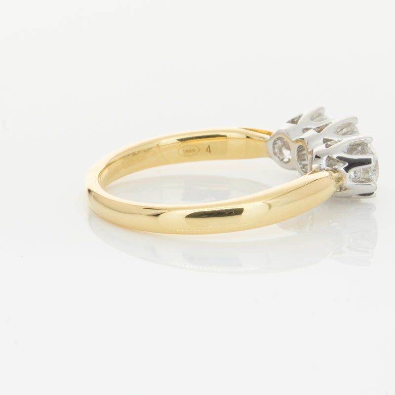 18ct Yellow Gold .98ct Diamond Trilogy Ring-Ring-Walker & Hall