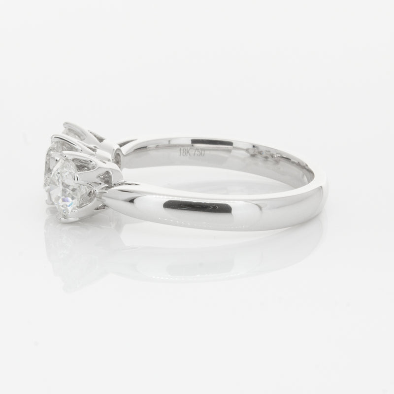 18ct White Gold 1.59ct Diamond Trilogy Ring-Ring-Walker & Hall