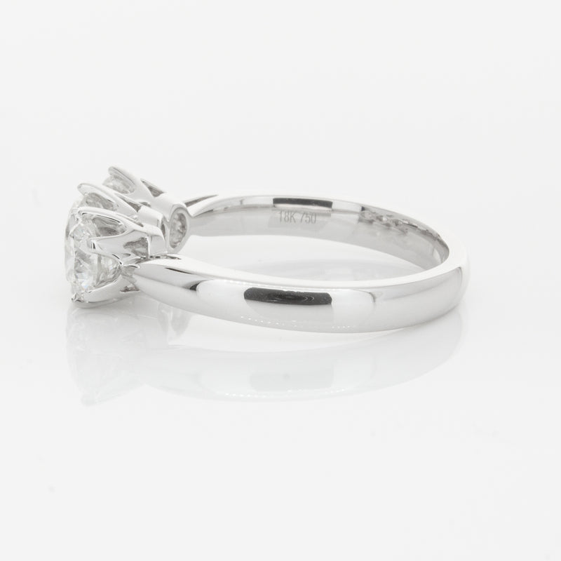 18ct White Gold 1.59ct Diamond Trilogy Ring-Ring-Walker & Hall