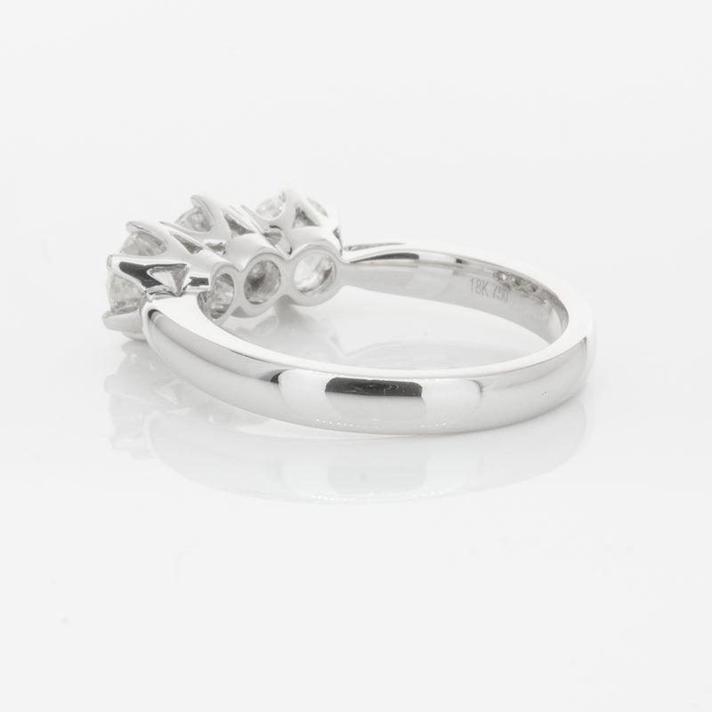 18ct White Gold 1.59ct Diamond Trilogy Ring-Ring-Walker & Hall