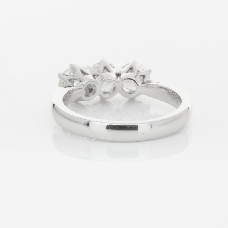 18ct White Gold 1.59ct Diamond Trilogy Ring-Ring-Walker & Hall