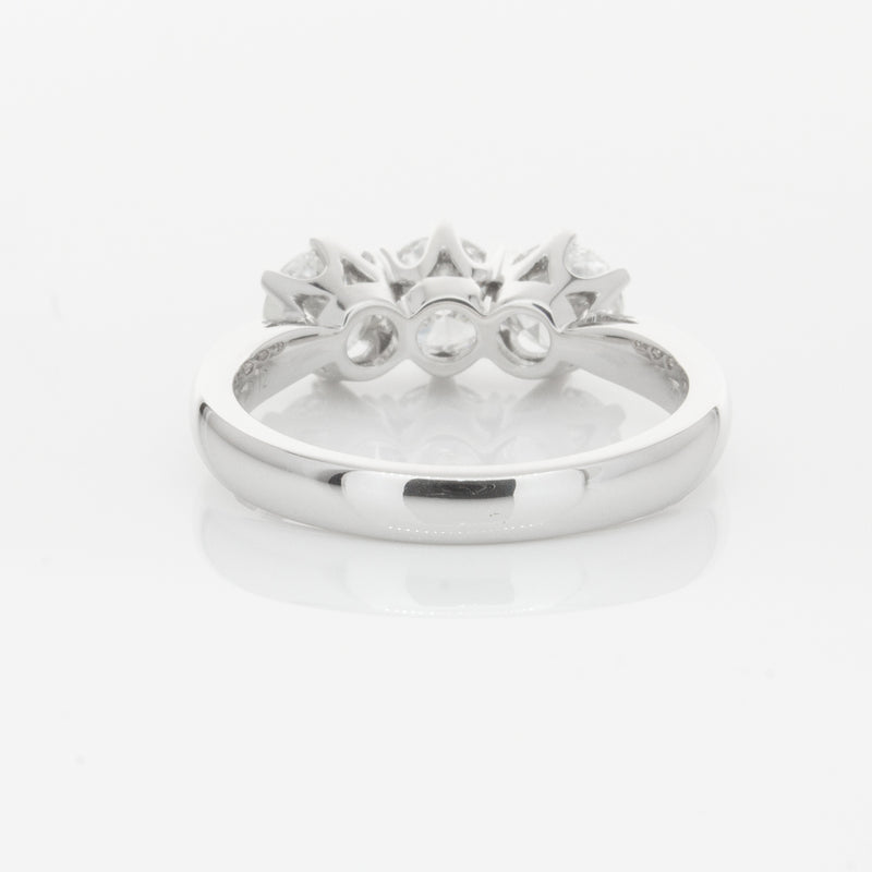18ct White Gold 1.59ct Diamond Trilogy Ring-Ring-Walker & Hall