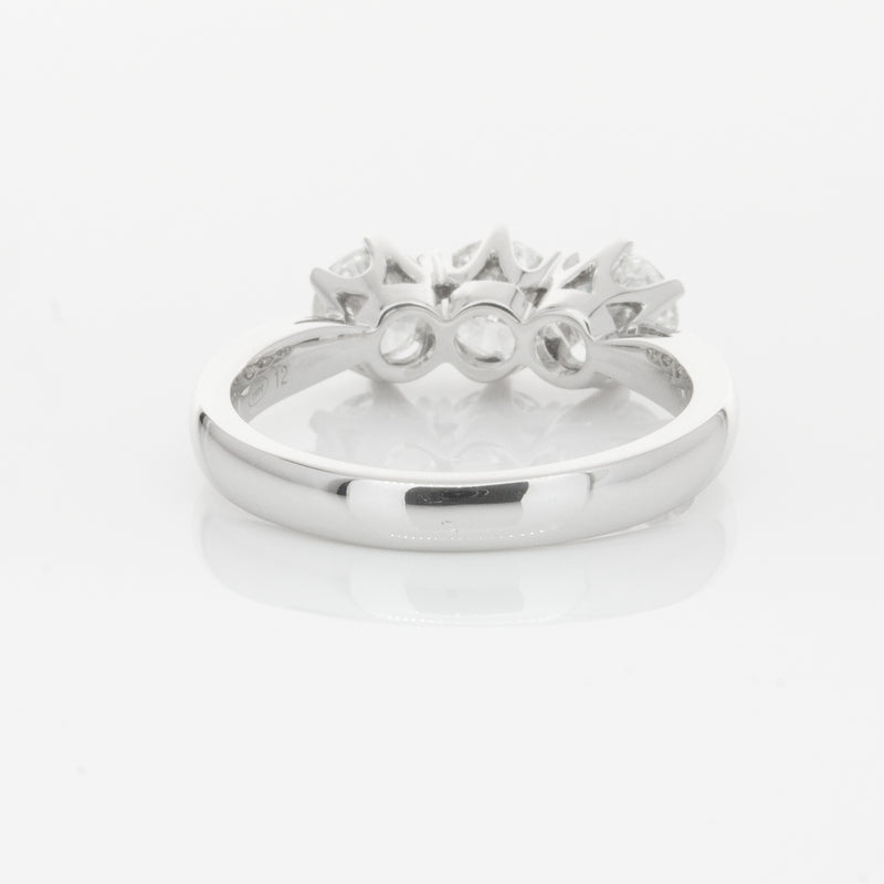 18ct White Gold 1.59ct Diamond Trilogy Ring-Ring-Walker & Hall