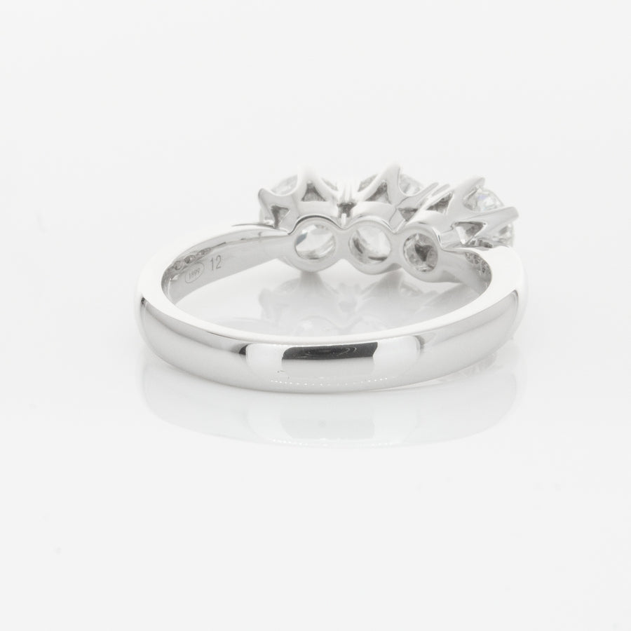 18ct White Gold 1.59ct Diamond Trilogy Ring-Ring-Walker & Hall