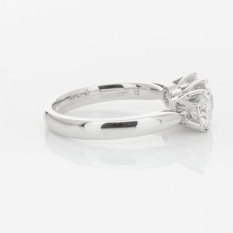 18ct White Gold 1.59ct Diamond Trilogy Ring-Ring-Walker & Hall