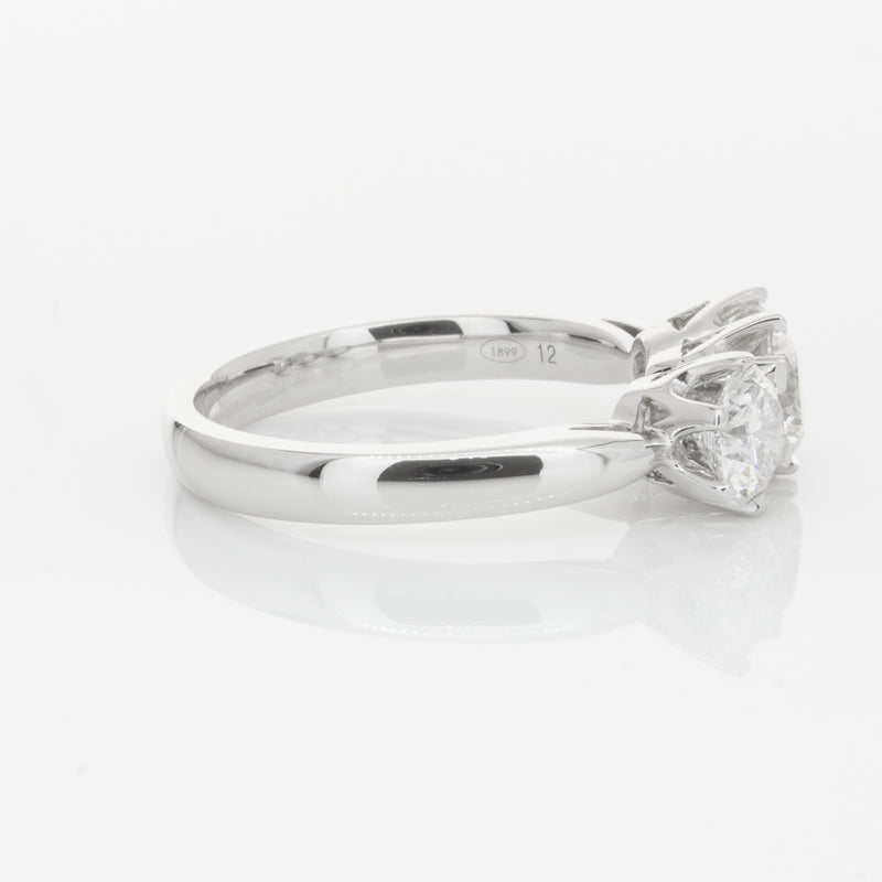 18ct White Gold 1.59ct Diamond Trilogy Ring-Ring-Walker & Hall
