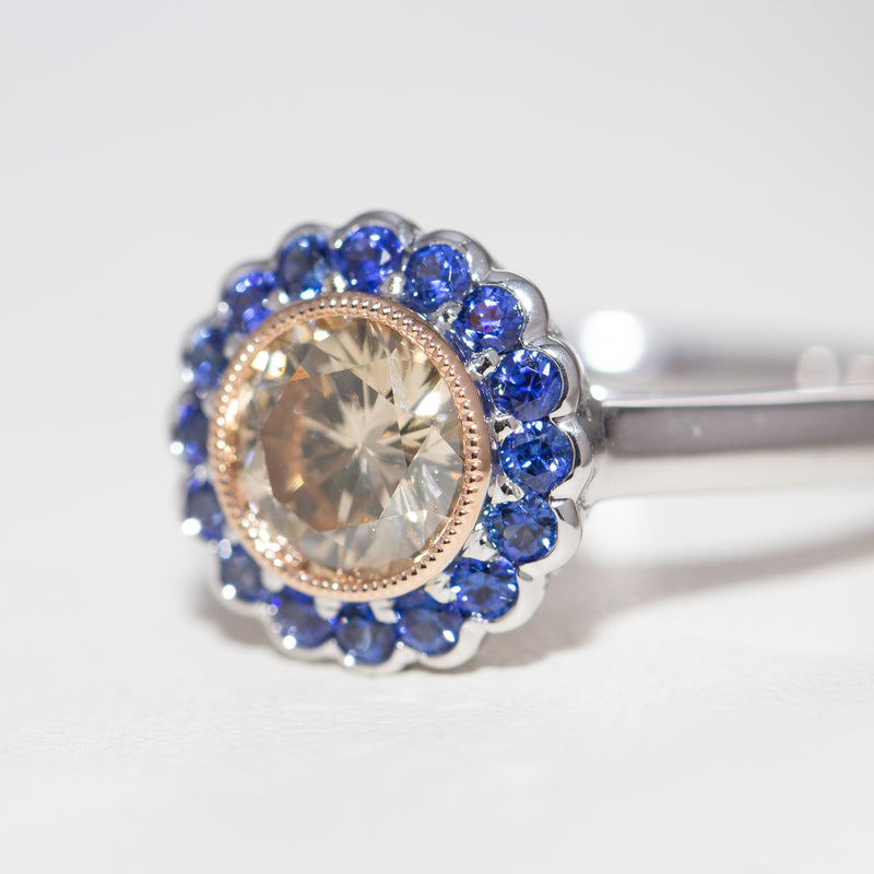 18ct White Gold Sapphire & Diamond Ring-Ring-Walker & Hall