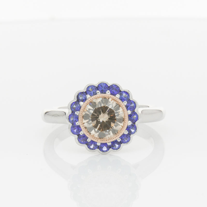 18ct White Gold Sapphire & Diamond Ring-Ring-Walker & Hall