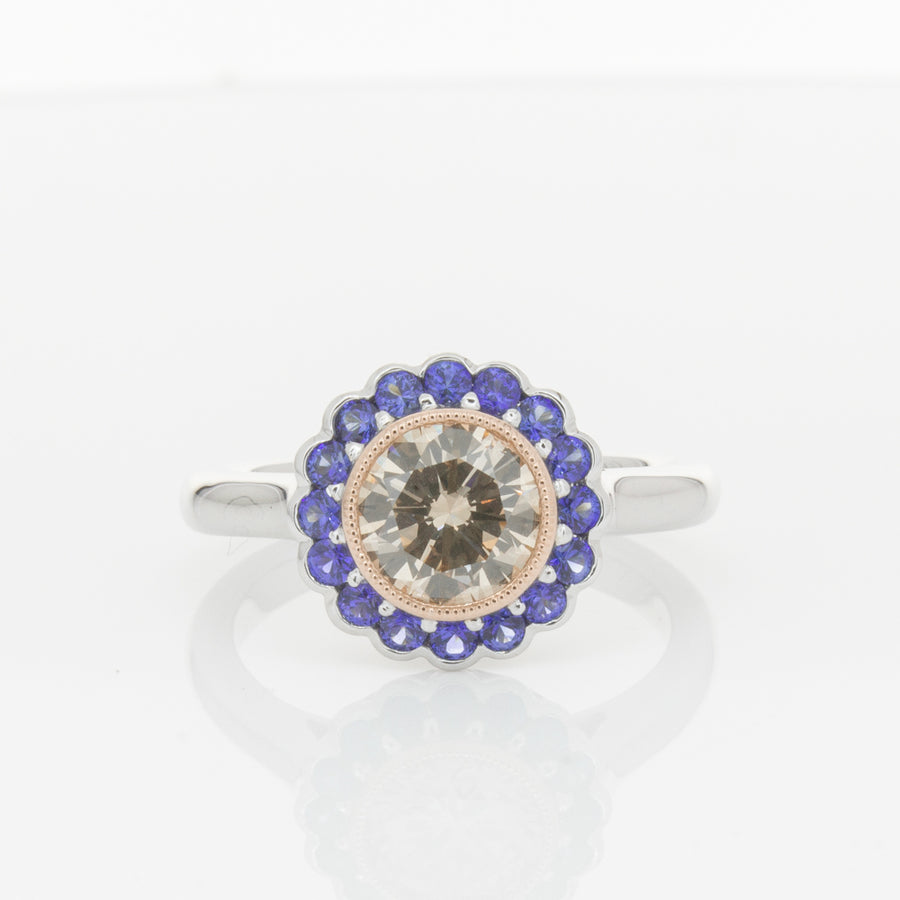 18ct White Gold Sapphire & Diamond Ring-Ring-Walker & Hall