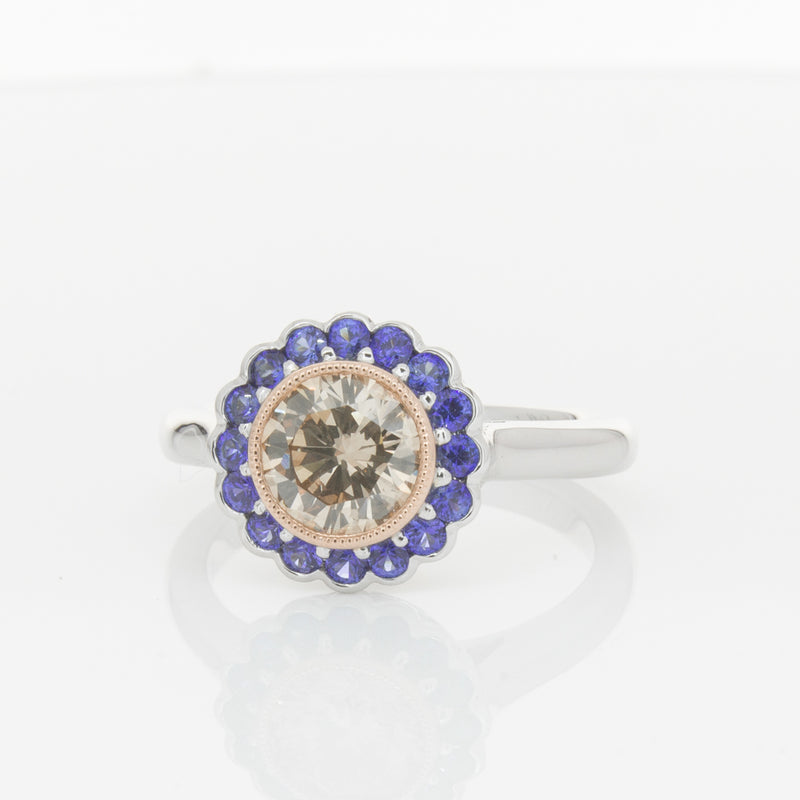 18ct White Gold Sapphire & Diamond Ring-Ring-Walker & Hall