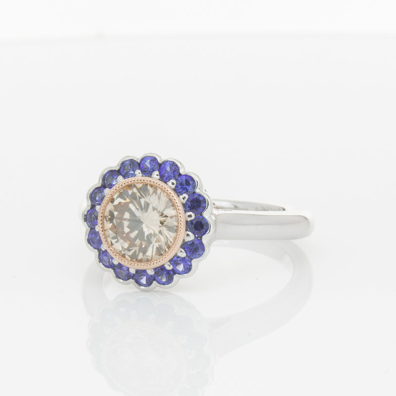 18ct White Gold Sapphire & Diamond Ring-Ring-Walker & Hall