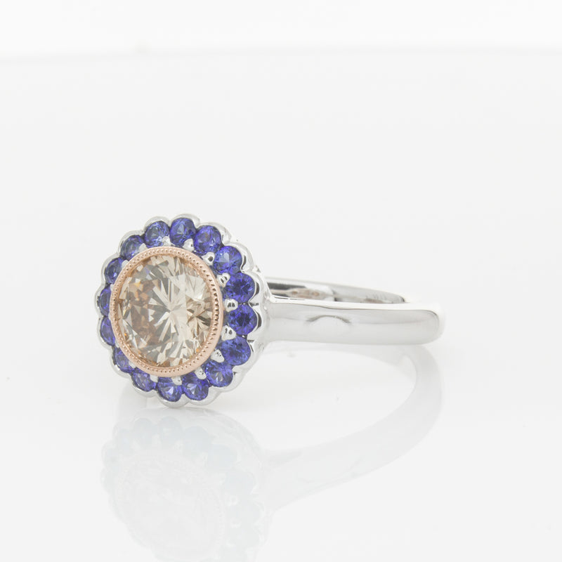 18ct White Gold Sapphire & Diamond Ring-Ring-Walker & Hall