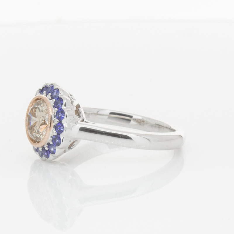 18ct White Gold Sapphire & Diamond Ring-Ring-Walker & Hall