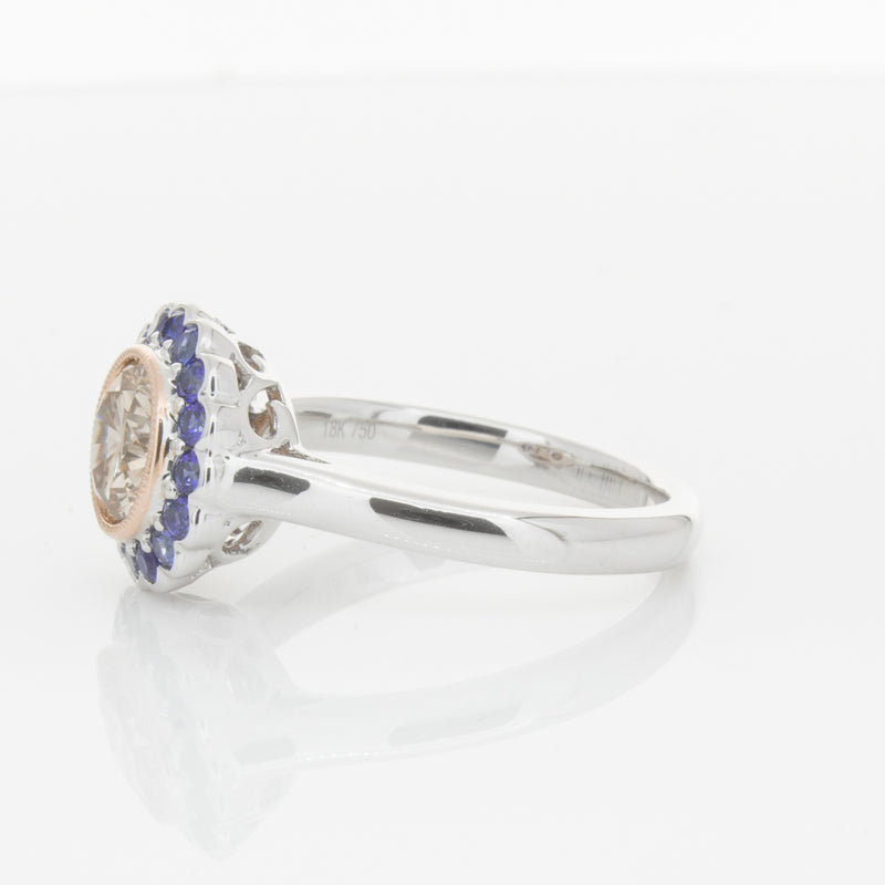 18ct White Gold Sapphire & Diamond Ring-Ring-Walker & Hall