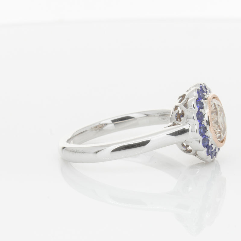 18ct White Gold Sapphire & Diamond Ring-Ring-Walker & Hall