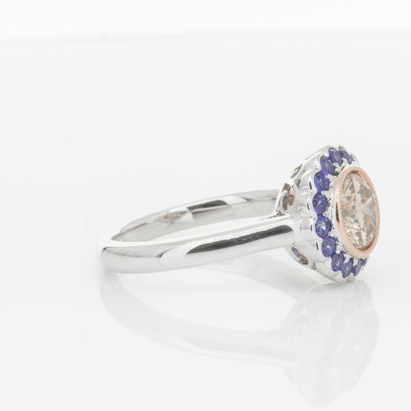 18ct White Gold Sapphire & Diamond Ring-Ring-Walker & Hall