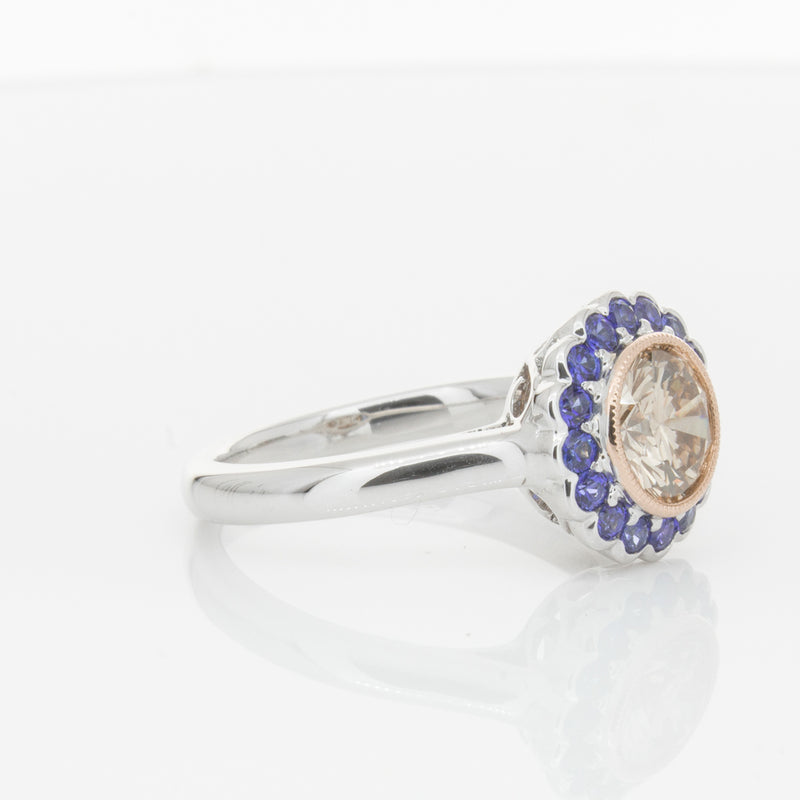 18ct White Gold Sapphire & Diamond Ring-Ring-Walker & Hall