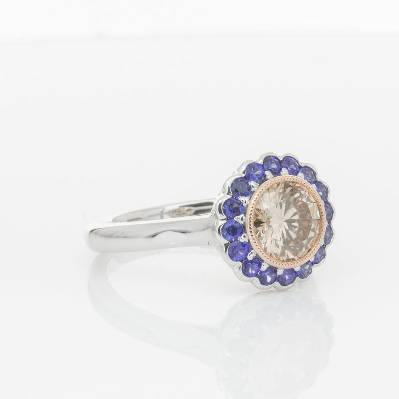 18ct White Gold Sapphire & Diamond Ring-Ring-Walker & Hall