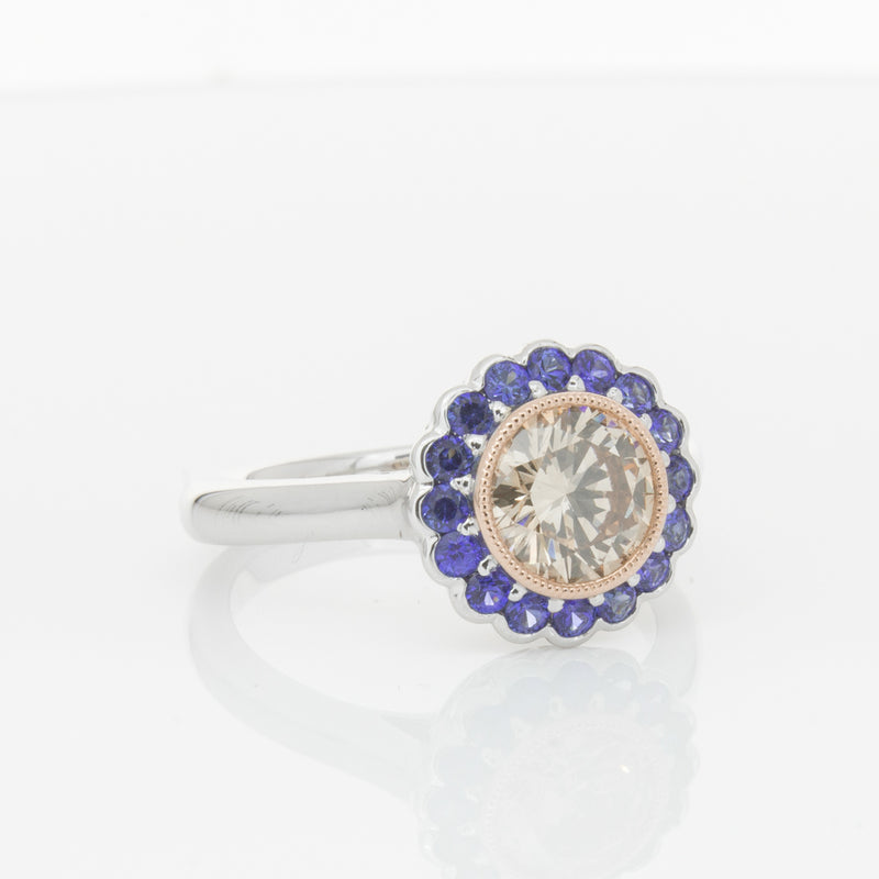 18ct White Gold Sapphire & Diamond Ring-Ring-Walker & Hall