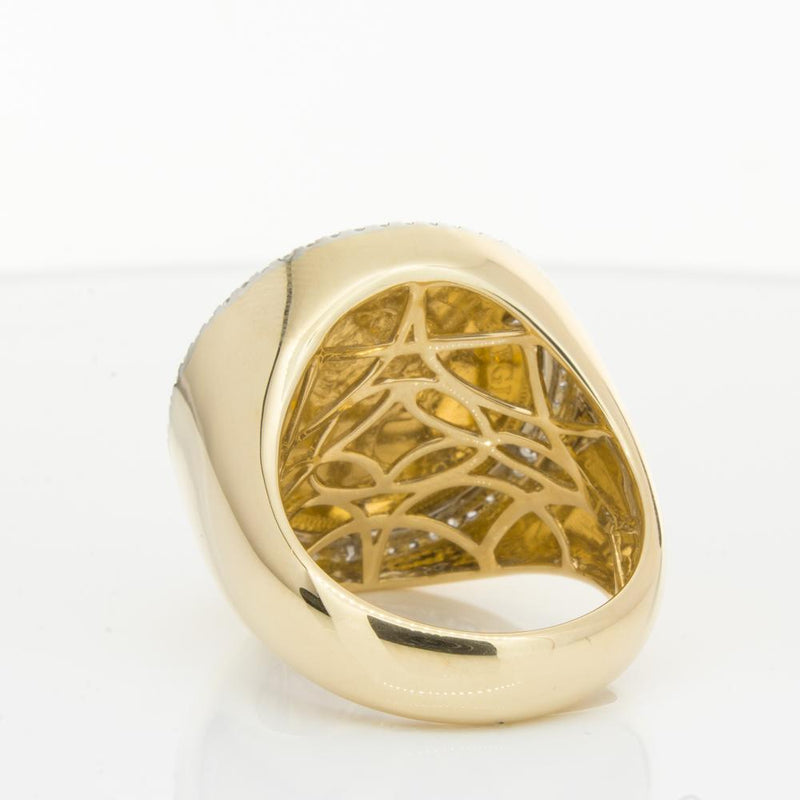 14ct Yellow Gold Diamond Halo Ring with Sovereign-Ring-Walker & Hall