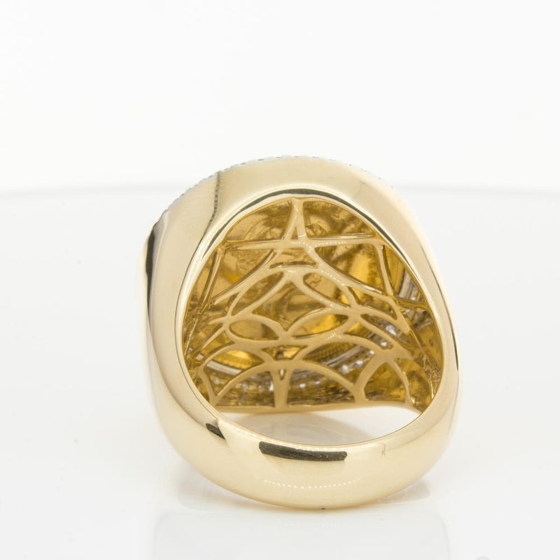 14ct Yellow Gold Diamond Halo Ring with Sovereign-Ring-Walker & Hall