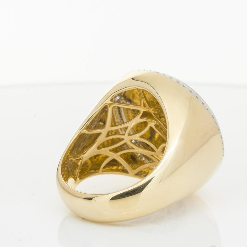 14ct Yellow Gold Diamond Halo Ring with Sovereign-Ring-Walker & Hall