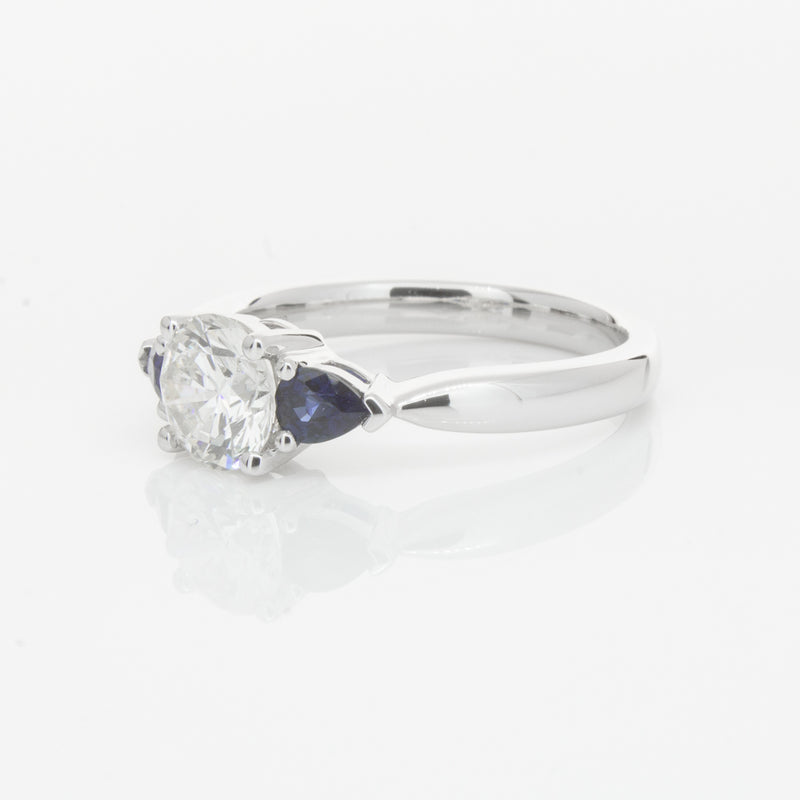 18ct White Gold Diamond & Sapphire Ring-Ring-Walker & Hall