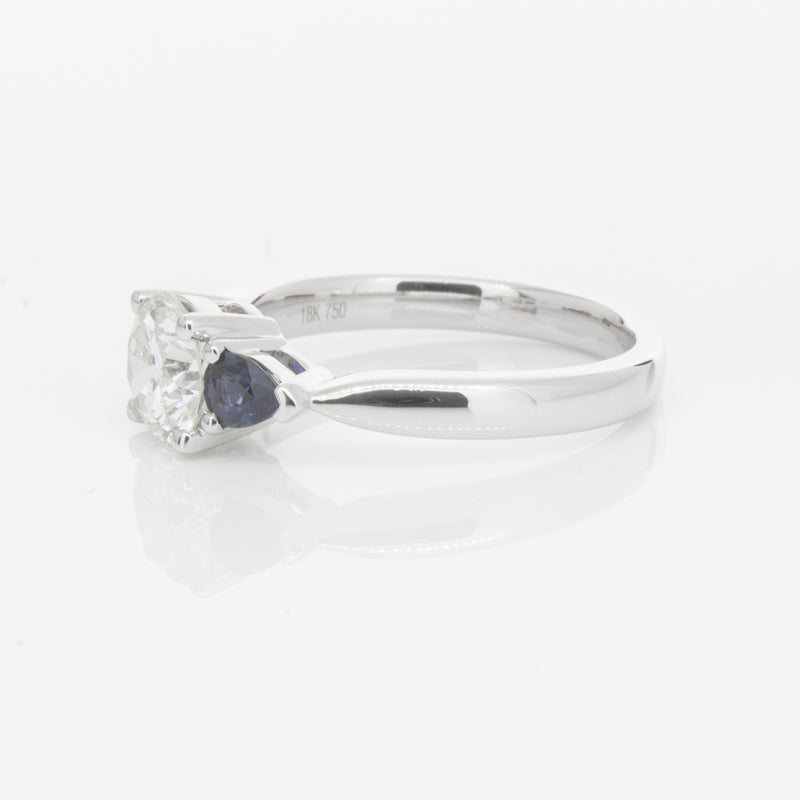 18ct White Gold Diamond & Sapphire Ring-Ring-Walker & Hall