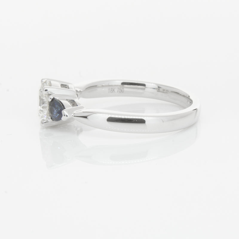 18ct White Gold Diamond & Sapphire Ring-Ring-Walker & Hall