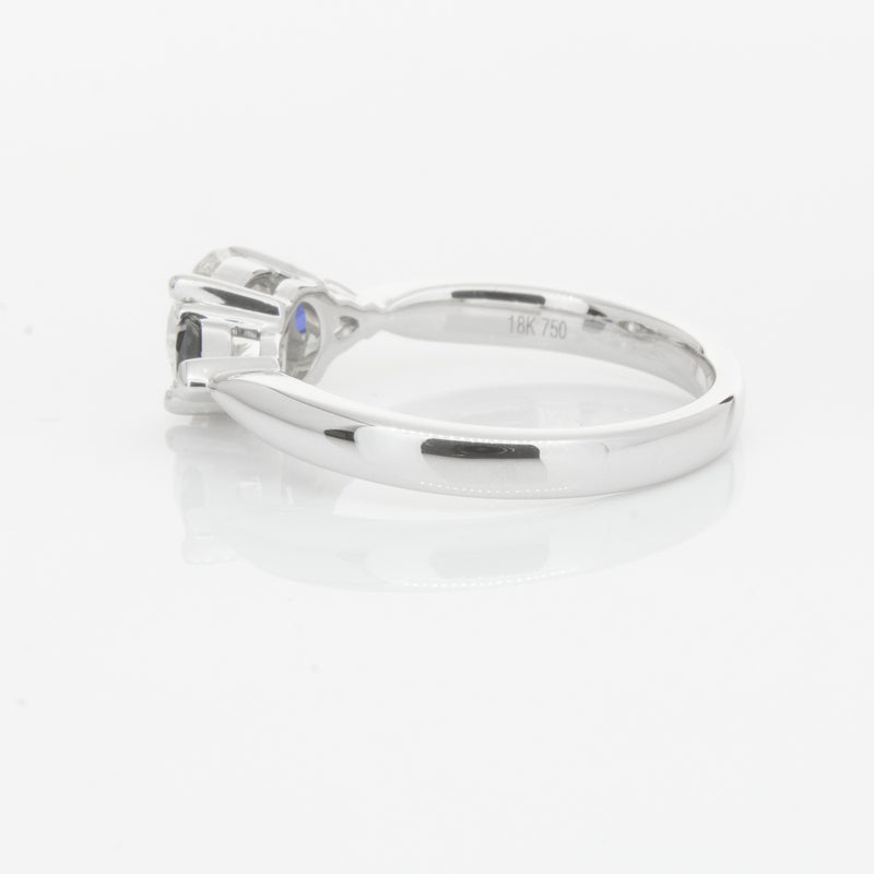 18ct White Gold Diamond & Sapphire Ring-Ring-Walker & Hall