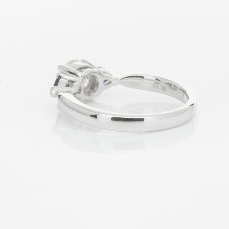 18ct White Gold Diamond & Sapphire Ring-Ring-Walker & Hall