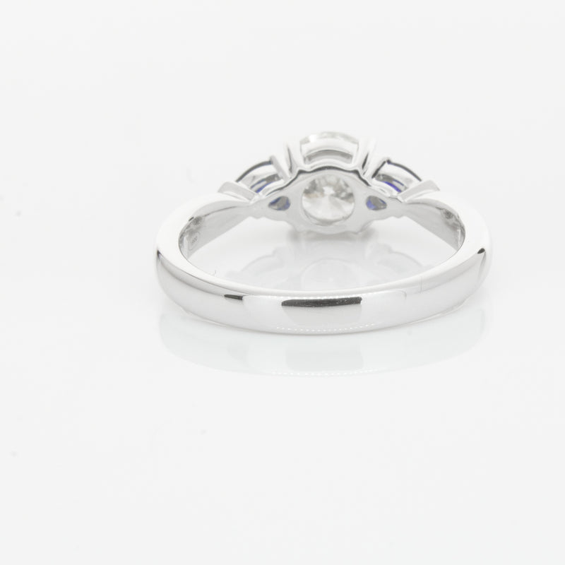 18ct White Gold Diamond & Sapphire Ring-Ring-Walker & Hall