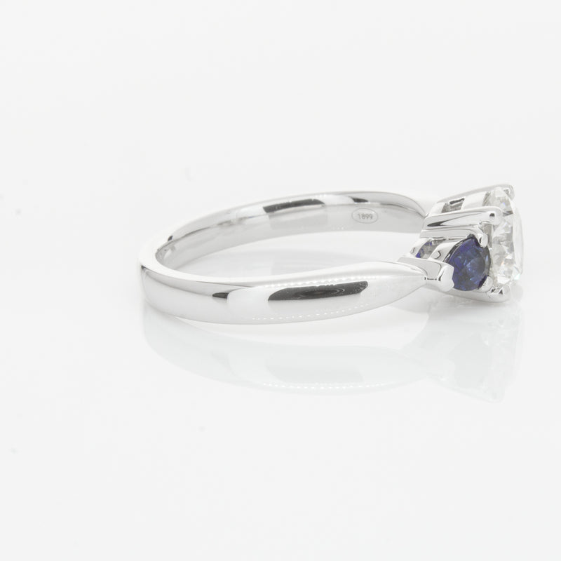 18ct White Gold Diamond & Sapphire Ring-Ring-Walker & Hall