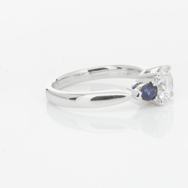 18ct White Gold Diamond & Sapphire Ring-Ring-Walker & Hall