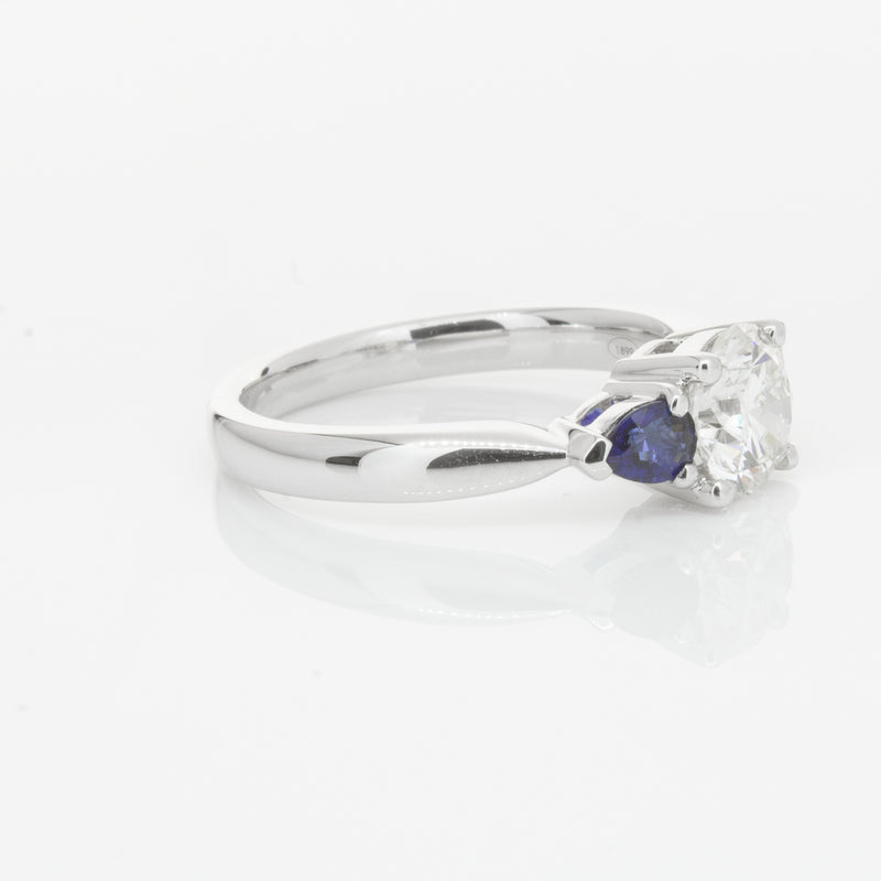 18ct White Gold Diamond & Sapphire Ring-Ring-Walker & Hall