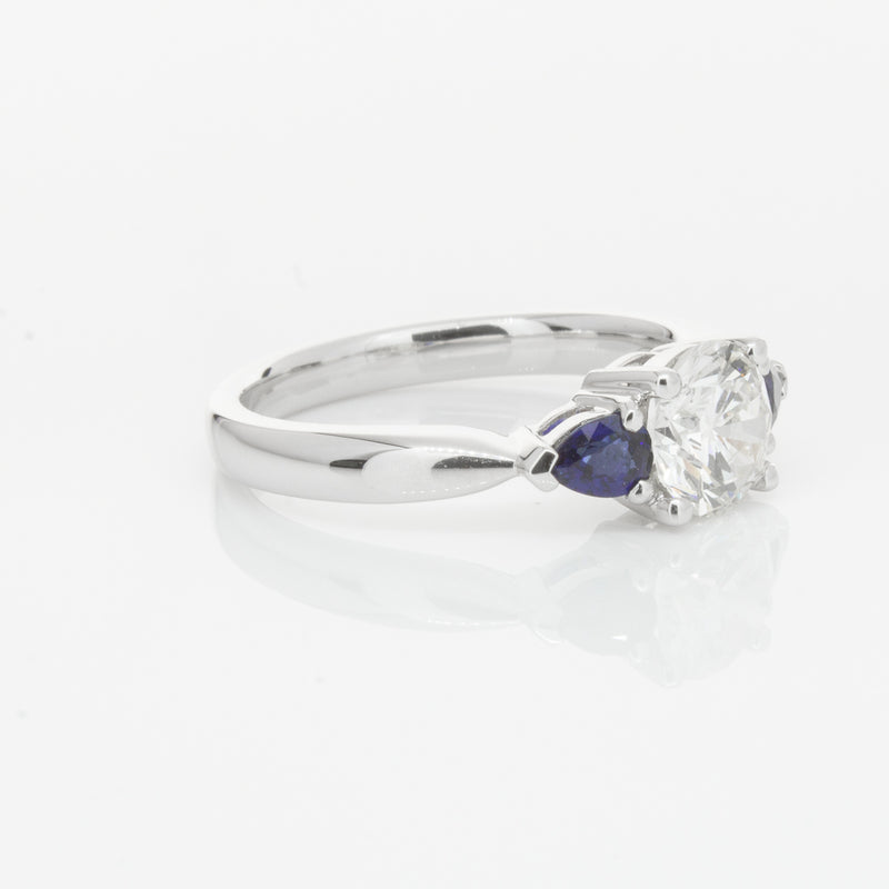 18ct White Gold Diamond & Sapphire Ring-Ring-Walker & Hall