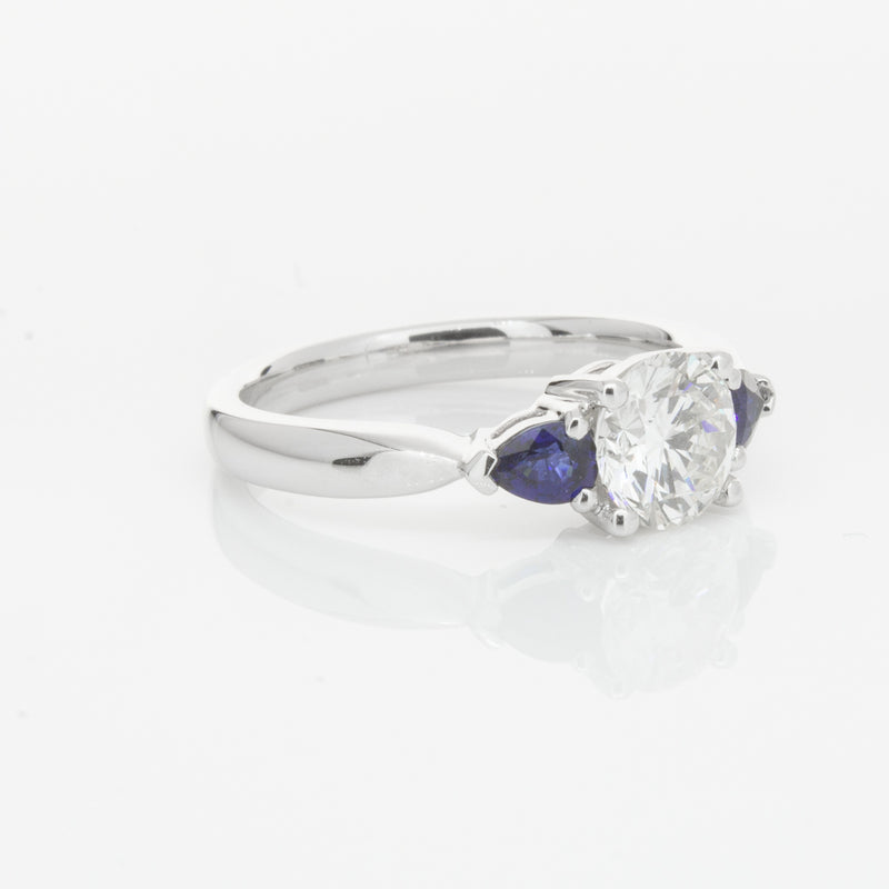 18ct White Gold Diamond & Sapphire Ring-Ring-Walker & Hall