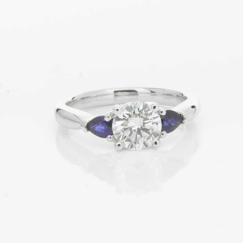 18ct White Gold Diamond & Sapphire Ring-Ring-Walker & Hall