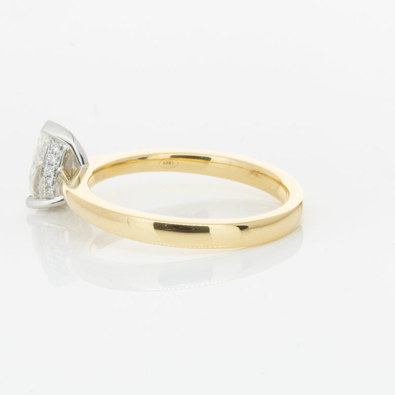 18ct Yellow Gold .70ct Pear Cut Diamond Ring-Ring-Walker & Hall