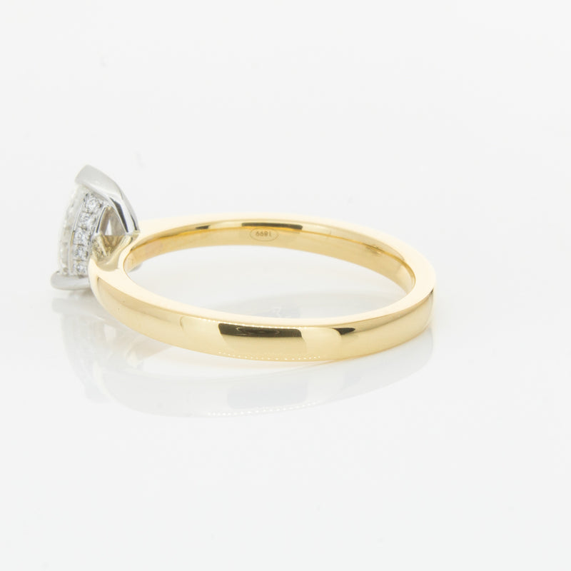 18ct Yellow Gold .70ct Pear Cut Diamond Ring-Ring-Walker & Hall