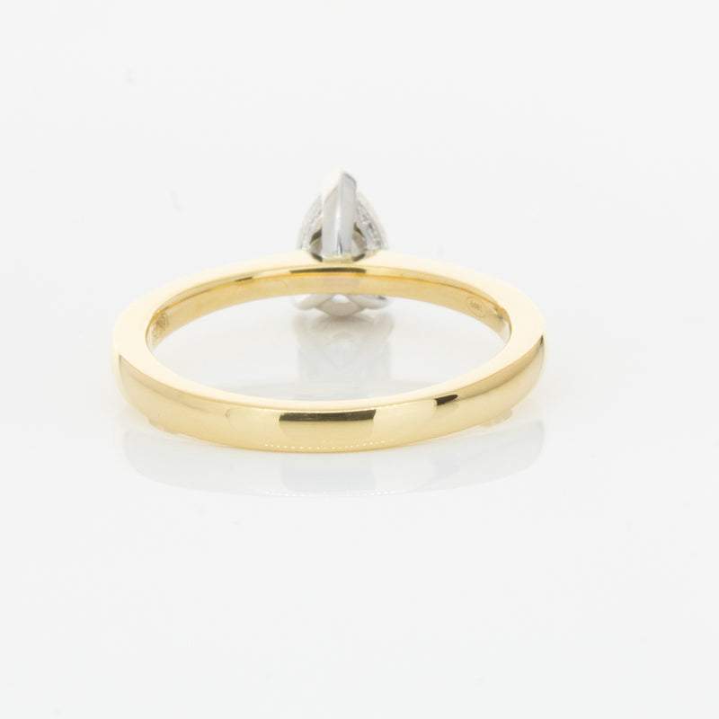 18ct Yellow Gold .70ct Pear Cut Diamond Ring-Ring-Walker & Hall
