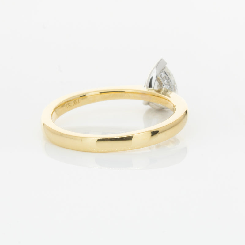 18ct Yellow Gold .70ct Pear Cut Diamond Ring-Ring-Walker & Hall