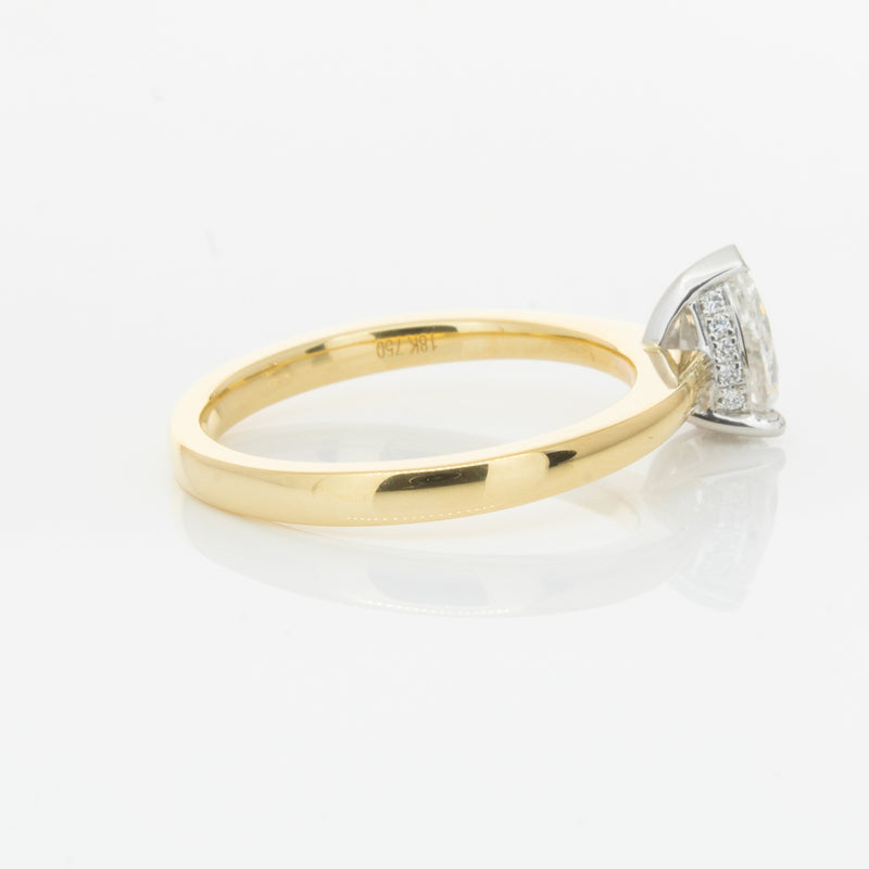 18ct Yellow Gold .70ct Pear Cut Diamond Ring-Ring-Walker & Hall