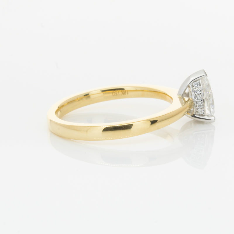 18ct Yellow Gold .70ct Pear Cut Diamond Ring-Ring-Walker & Hall
