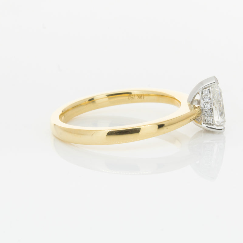 18ct Yellow Gold .70ct Pear Cut Diamond Ring-Ring-Walker & Hall